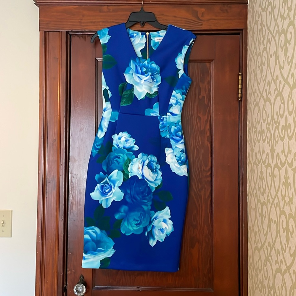 Blue floral dress